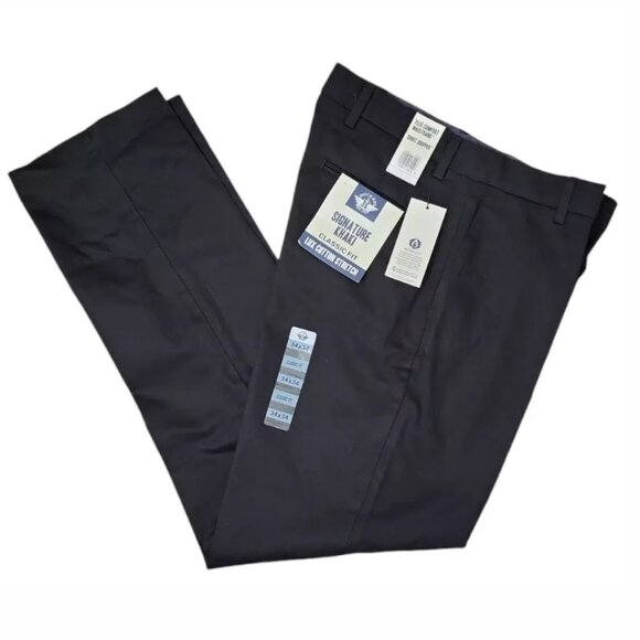 Dockers Men Signature Khaki Classic Fit Size 34 Lux Cotton Stretch Flex Comfort - Picture 1 of 8